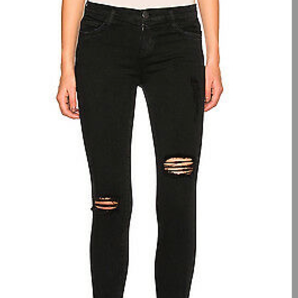 Current Elliott Jeans - The Stiletto, Ripped Black